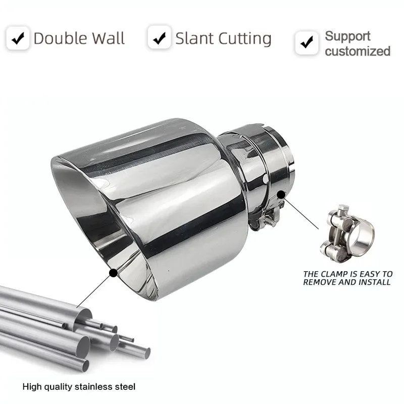 

Factory Export Stainless 4 Inch Exhaust Tip for Universal Car Muffler Pipes Support Customize