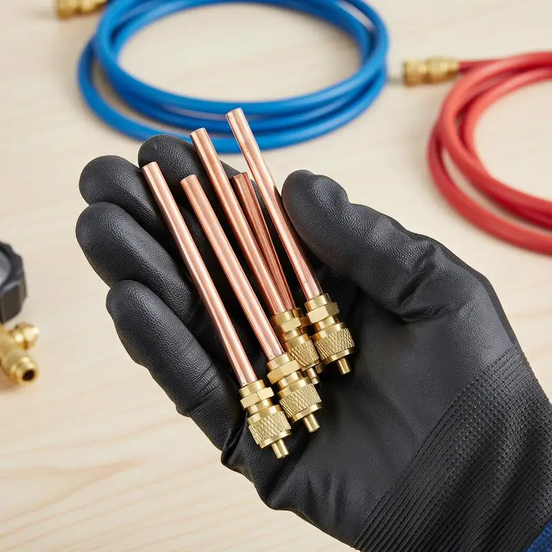Air Conditioner Refrigeration Valves 5Pcs 3.4Mpa Copper Material Universal Fit for Home AC Repair Commercial HVAC Maintenance