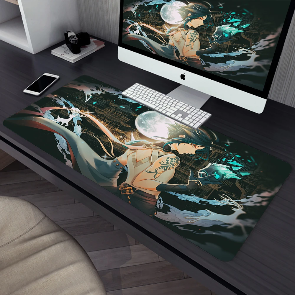 Genshin Impact Xiao Large Gaming Mouse Pad Computer Mousepad PC Gamer Laptop Mouse Mat Office Mausepad XXL Keyboard Mat Desk Pad