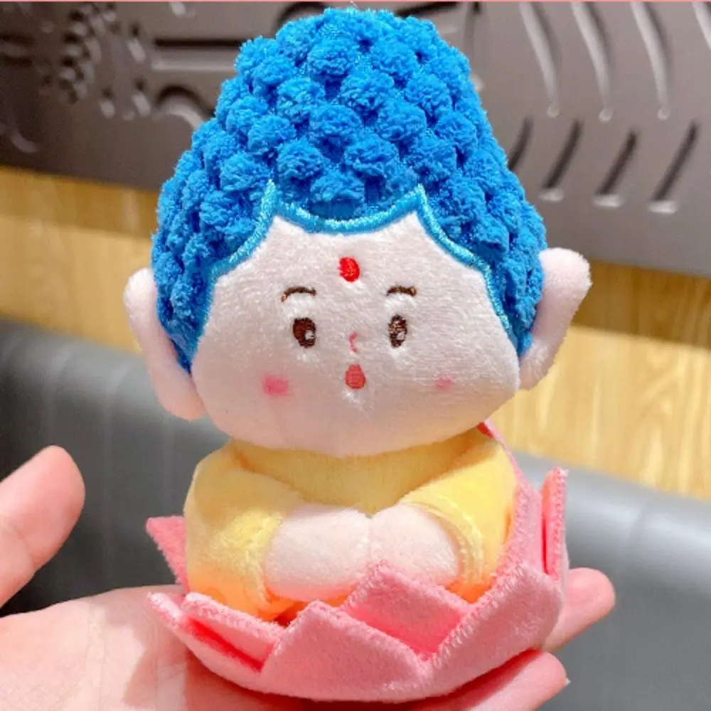 Bodhisattva Buddha Plush Keychain Lotus Base Ornament Buddha Plush Pendant Cartoon Portable Cartoon Buddha Doll