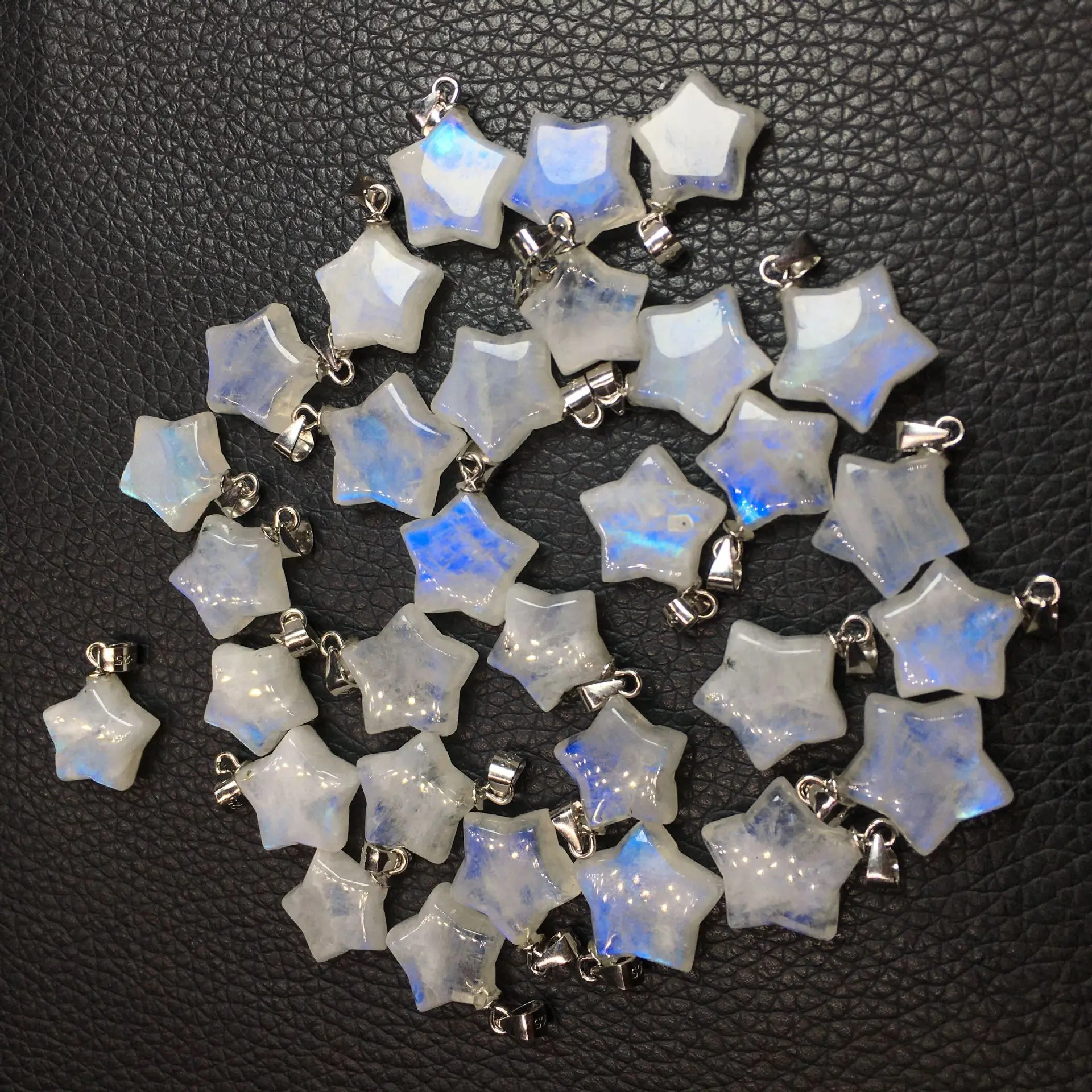 

White Blue Moonstone Star Shape S925 Sterling Silver Metal Accessories