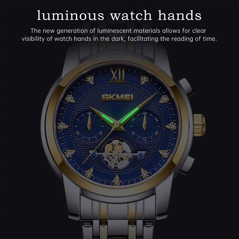 SKMEI Top Brand Luxury Quartz Movement Watch For Men Women Wristwatch Multi-function Chronograph Waterproof Watches Reloj Hombre