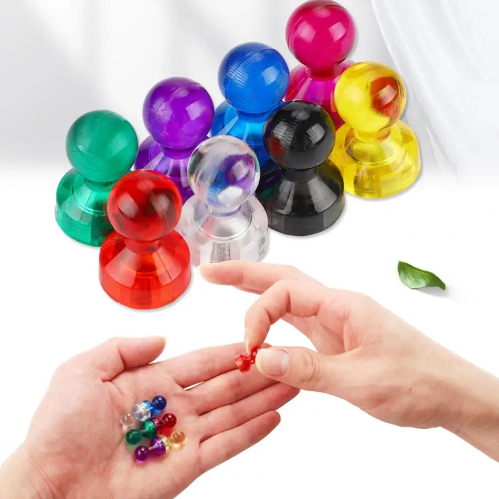 10Pcs Excellent Magnetic Thumbtacks Durable Multi-purpose Labor-saving Colorful Clear Whiteboard Fridge Magnetic Nail