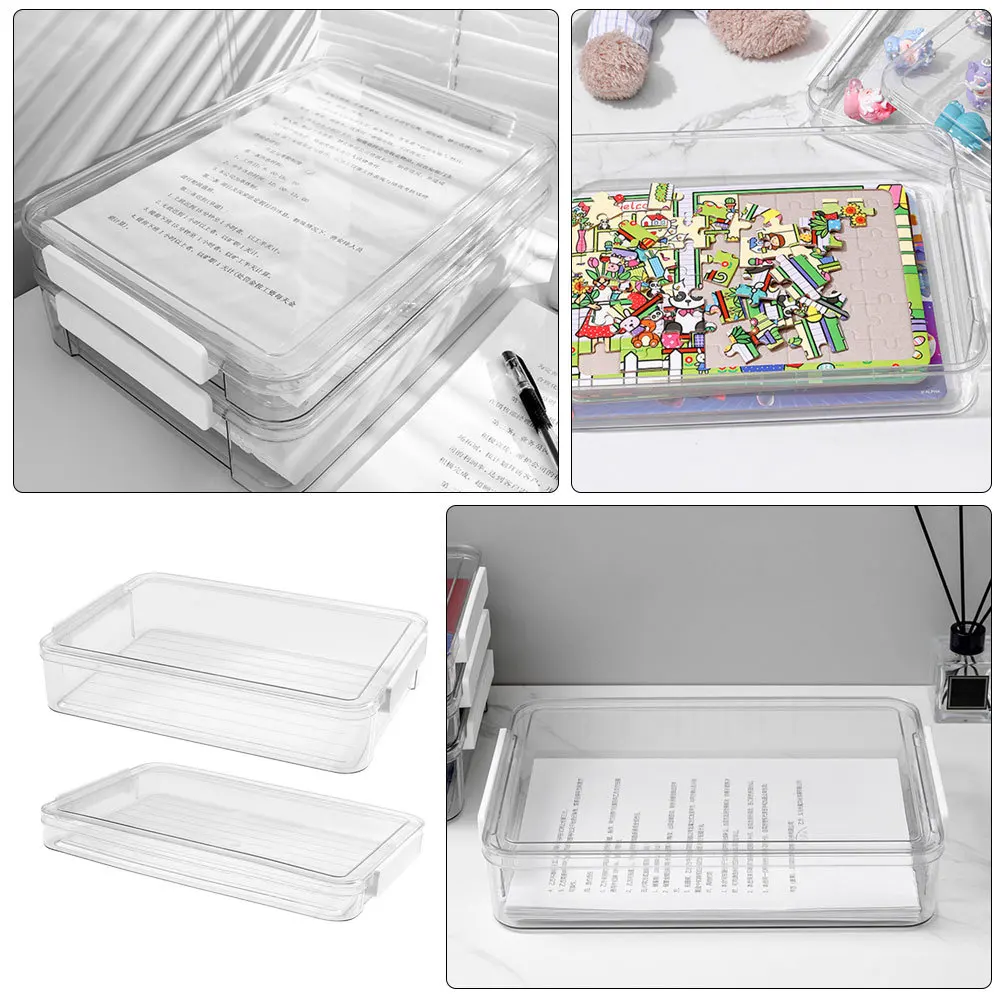 

2 Pcs File Storage Box Organize Filing Boxes Organizer Certificate Document Organiser Holder Material