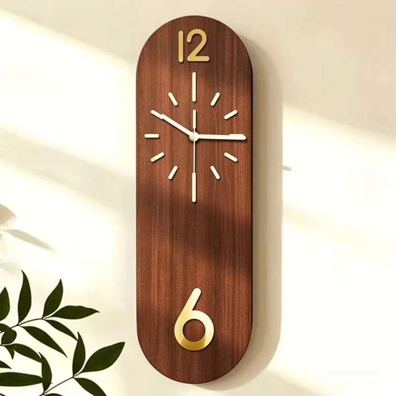 Wooden Wall Clocks Living Room Decoration Clock Silent Movement Quartz Clock Modern Household Minimalist Wall-mounted Clocks