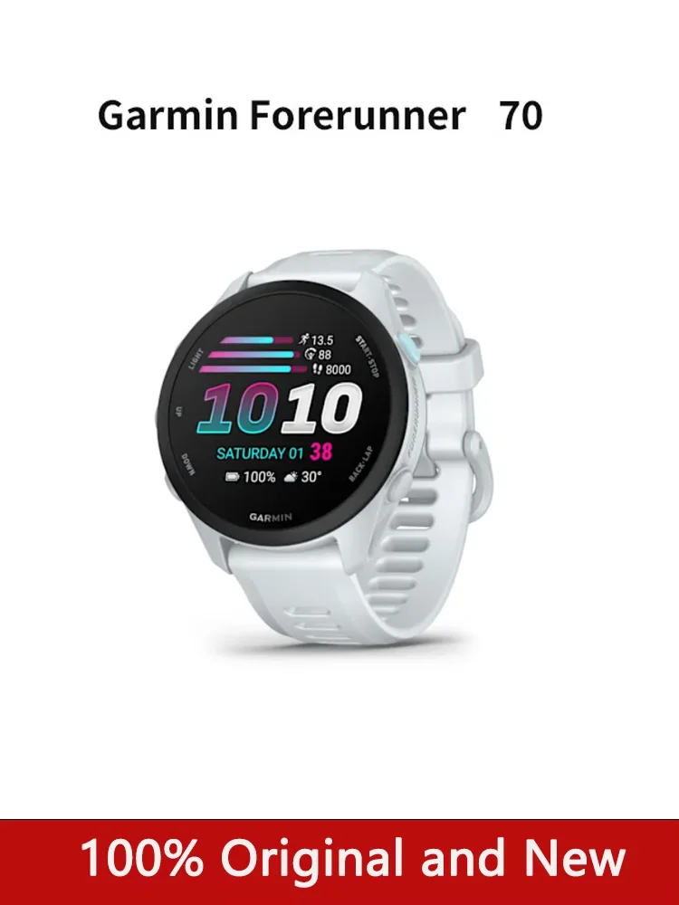 Garmin Forerunner 70 Lauf-Smartwatch 80+ integrierte Sport-Apps Fortschrittliche Trainingsfunktionen GPS Bis zu 13 Tage Akkulaufzeit