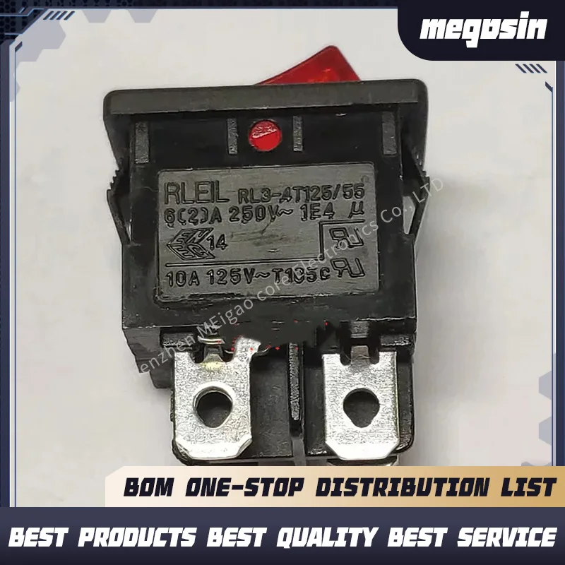 1~5pcs/lot Ship-shaped switch 4-pin 2-position red lamp rocker switch 250V 6A LCD TV power switch RL3-4