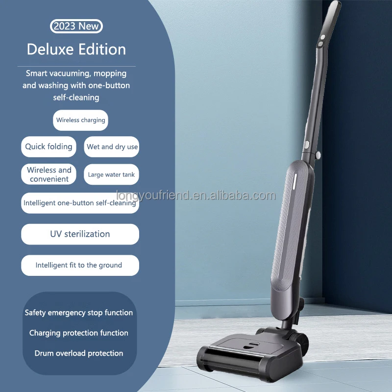 電動セルフクリーニングモップスクラバー、ホテルの床掃除用自動回転式モップ