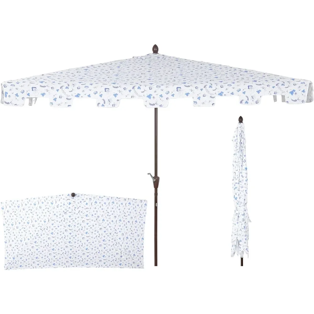 

1200F Sidney 9 ft. Classic MidCentury Rectangular Half Market Patio Umbrella – Stylish Shade Solution for Your Outdoor Space