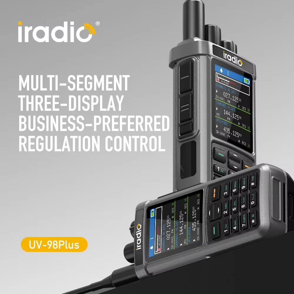 2026 New Iradio Uv-98Plus Gps Aprs Walkie Talkie Type-C Charging Compatible Wireless Set Rt-880 Rt-880G Rt-950 Pro Two-Way Radio