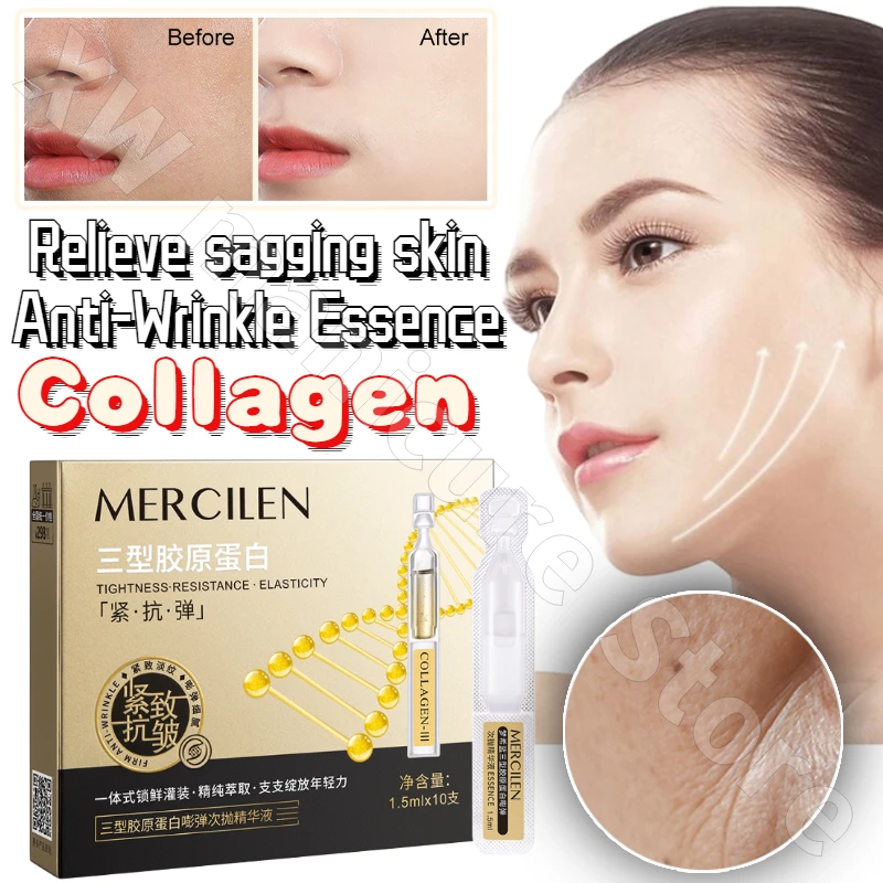 1.5mlx10pcs Collagen Secondary Polishing Essence Lifting and Tightening Anti-wrinkle Fade Fine Lines Moisturizing Stock Solution