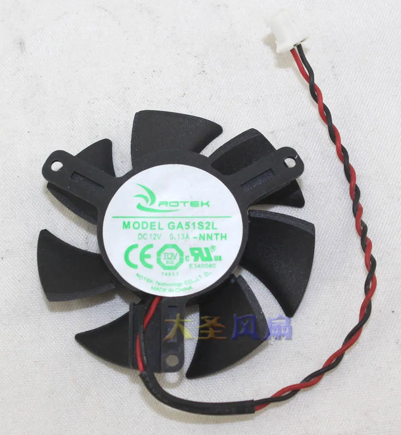 Orignal Cooling Fan for Video Card APISTEK GA51S2L GA51S2H -NNTK 12V 0.13A 0.18A 2Lines