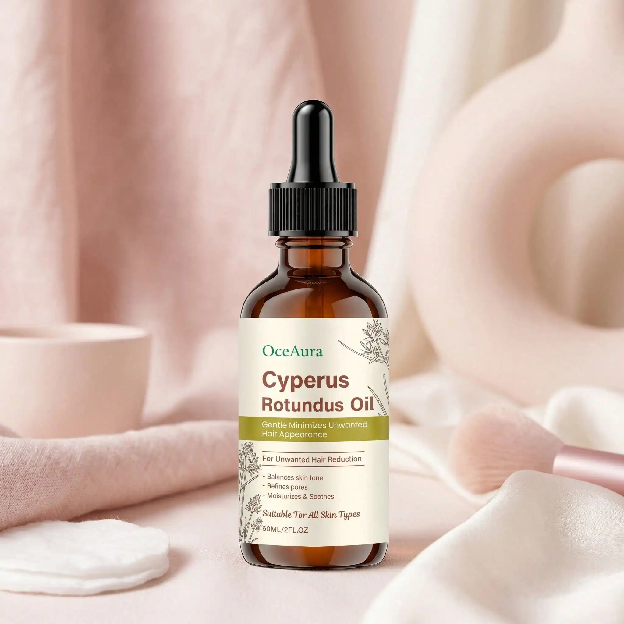 Rotundus Oil, Lightweight Tea Oil Blended Body Oil, Moisturizing Skin Care Oil, Comforting Dry Skin After Depilation, Non-Greasy Formula with No Sticky Residue, Suitable for Sensitive & Dry Skin Types