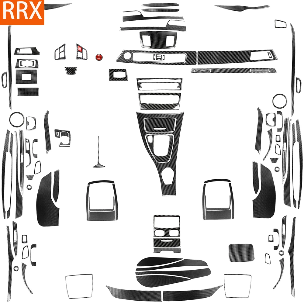 For BMW 3 Series E90 M3 2005-2012 Real Carbon Fiber Sticker Seat Water Cup Door Storage Panel Car Accessories decorative