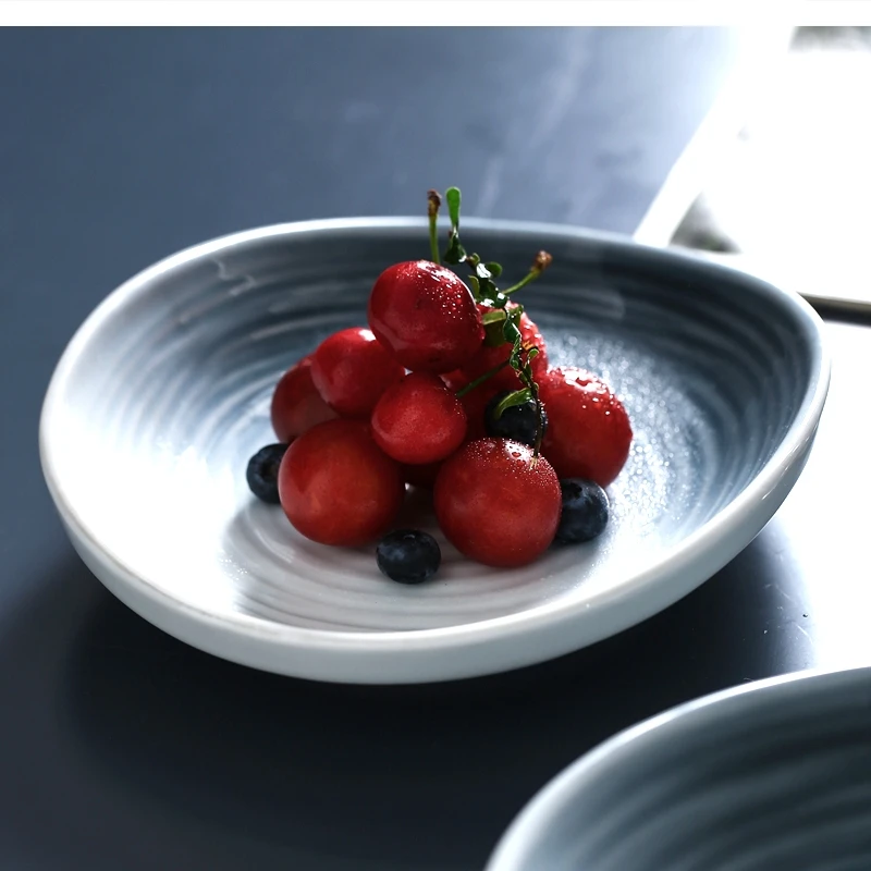 Japanese-style ceramic fruit plate special-shaped dinner European-style tableware home hotel dessert