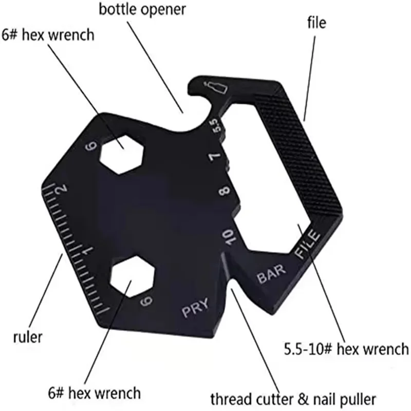 AA05 Hexagon Coin Outdoor EDC Multi-Tool Keychain Featuring Foldable Knife And Screwdriver
