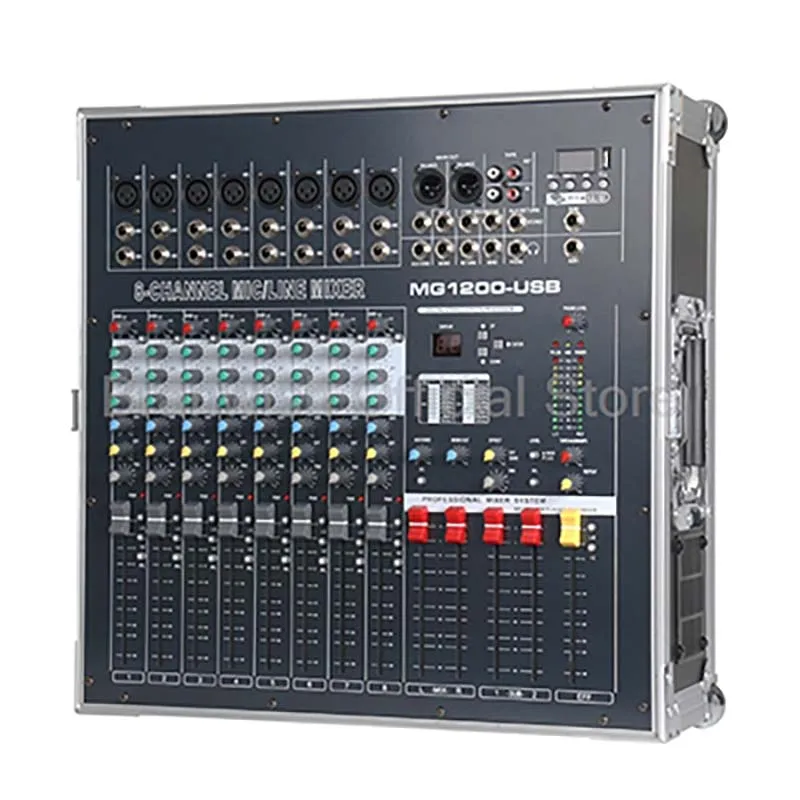1600W+1600W Sound Mixer 8-Channel Mixing Console 0.02% THD All In One Professional Digital Audio Mixer for Stage DJ Performance 