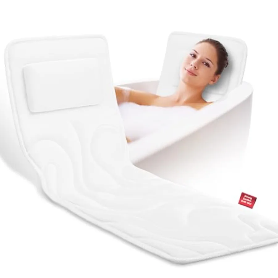 

Fu Body Bath Piow for Tub Extra Thic 4D Air Mesh and Quic-Dry Spa Piow for Head Nec and Bec Support Non-Sip Suction Cups Fits A