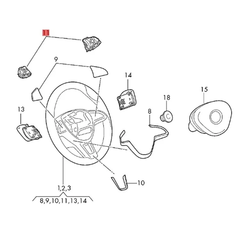 Seltene Lenkrad-Multifunktionstasten, Tempomatschalter 5E0919719A für Skoda Fabia Octavia 2013–2023