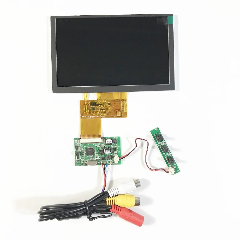 

5 inch 800*480 40Pin LCD Driver Board Kit DC6.8V-12V with 5V Output Electricity Display AV1+AV2 in Industrial Car Monitor CCTV