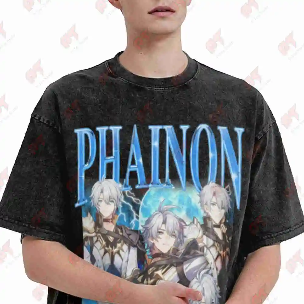 Phainon Honkai Star Rail Gaming Bootleg Husbando Vintage Washed Tee Pure Cotton T-Shirt