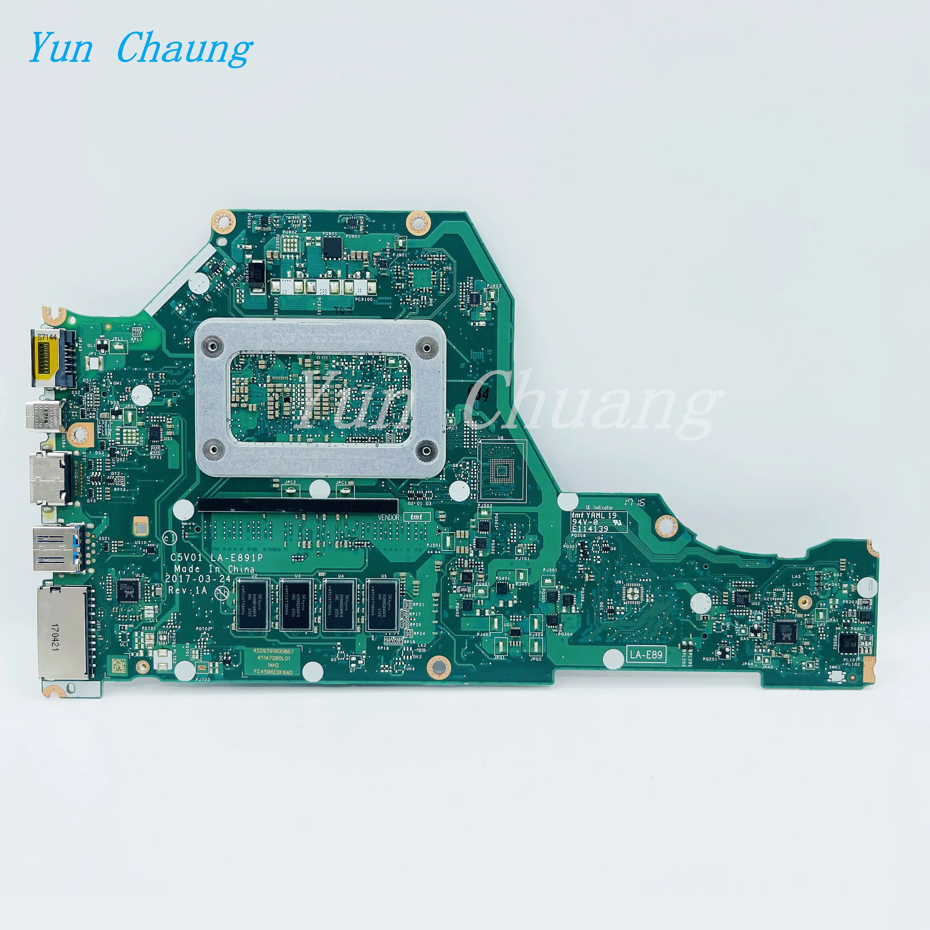 Imagem -02 - Laptop Motherboard para Acer Aspire C5v01 La-e891p Mainboard i3 i5 i7 Cpu 4gb de Ram tipo c 100 Teste ok A51551 A515-51g