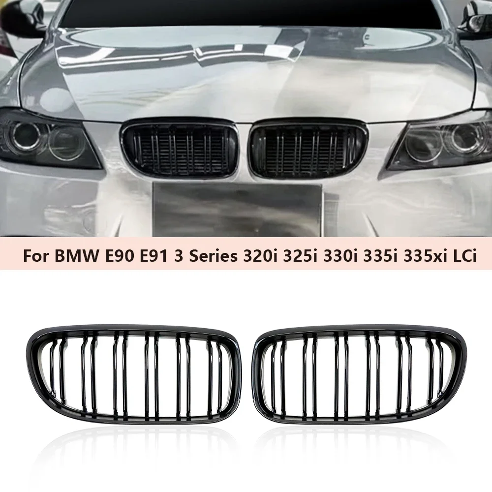 

Car Grille Grill Front Kidney Grille Double Line Slat for bmw e90 E91 3 Series 320i 325i 330i 335i 335xi LCi Car Accessories