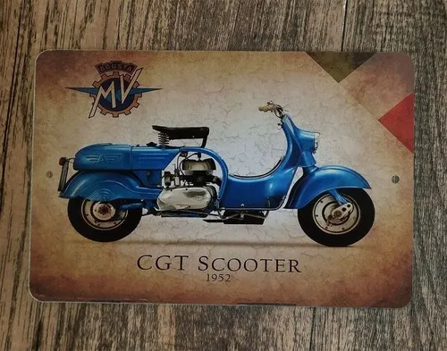 Agusta MV CGT Scooter 1952 Garage Poster  Metal Wall Sign