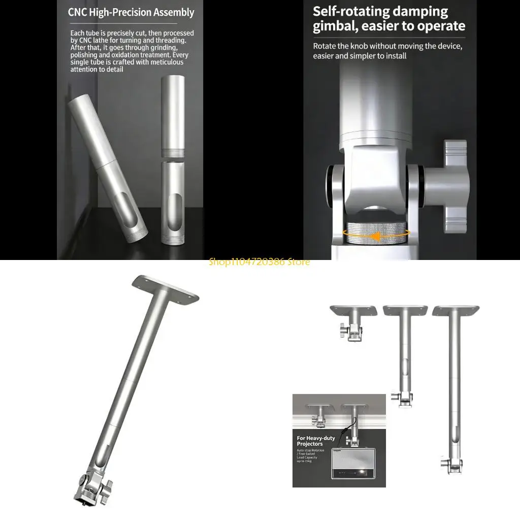 K0EA 360Degree Rotatable Projector Ceiling Bracket with 1/4Inch Thread Screw