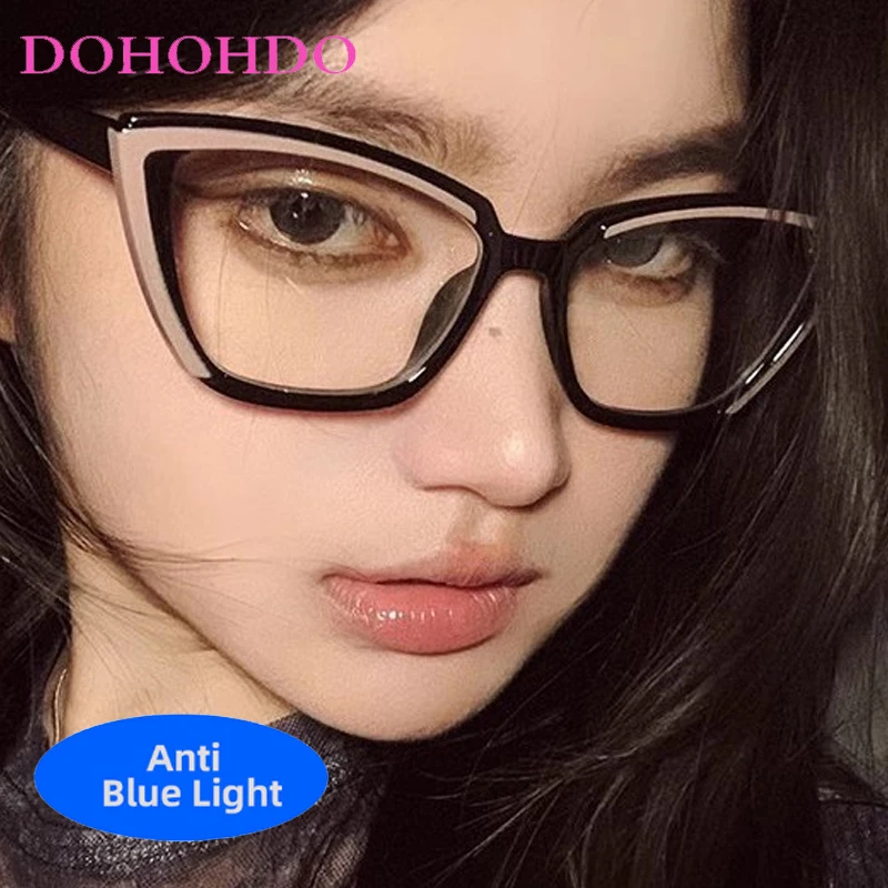 

Fashion Luxury Brand Design TR90 Cat Eye Anti-Blue Light Glasses For Women Men Retro Computer For Office Work Optical Eyeglasses