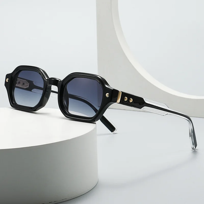 Polygonal model catwalk sunglasses Fashion and trendy brands street style sun glasses for men and women