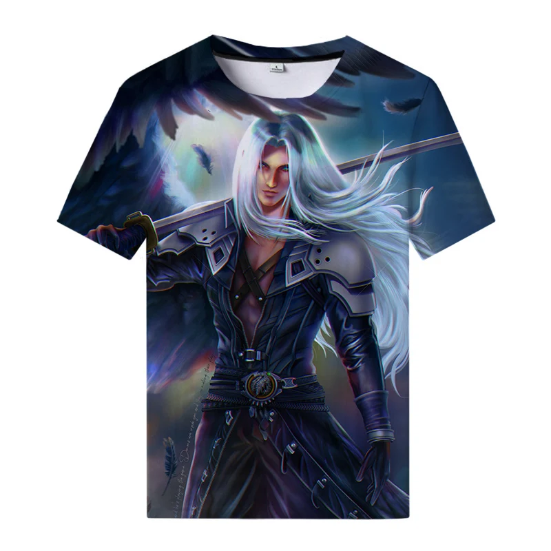 Final Fantasy VII Remake 3D Print Shirt Cool Sephiroth T Shirts For Men Women T-shirt Trend Personality T Shirt