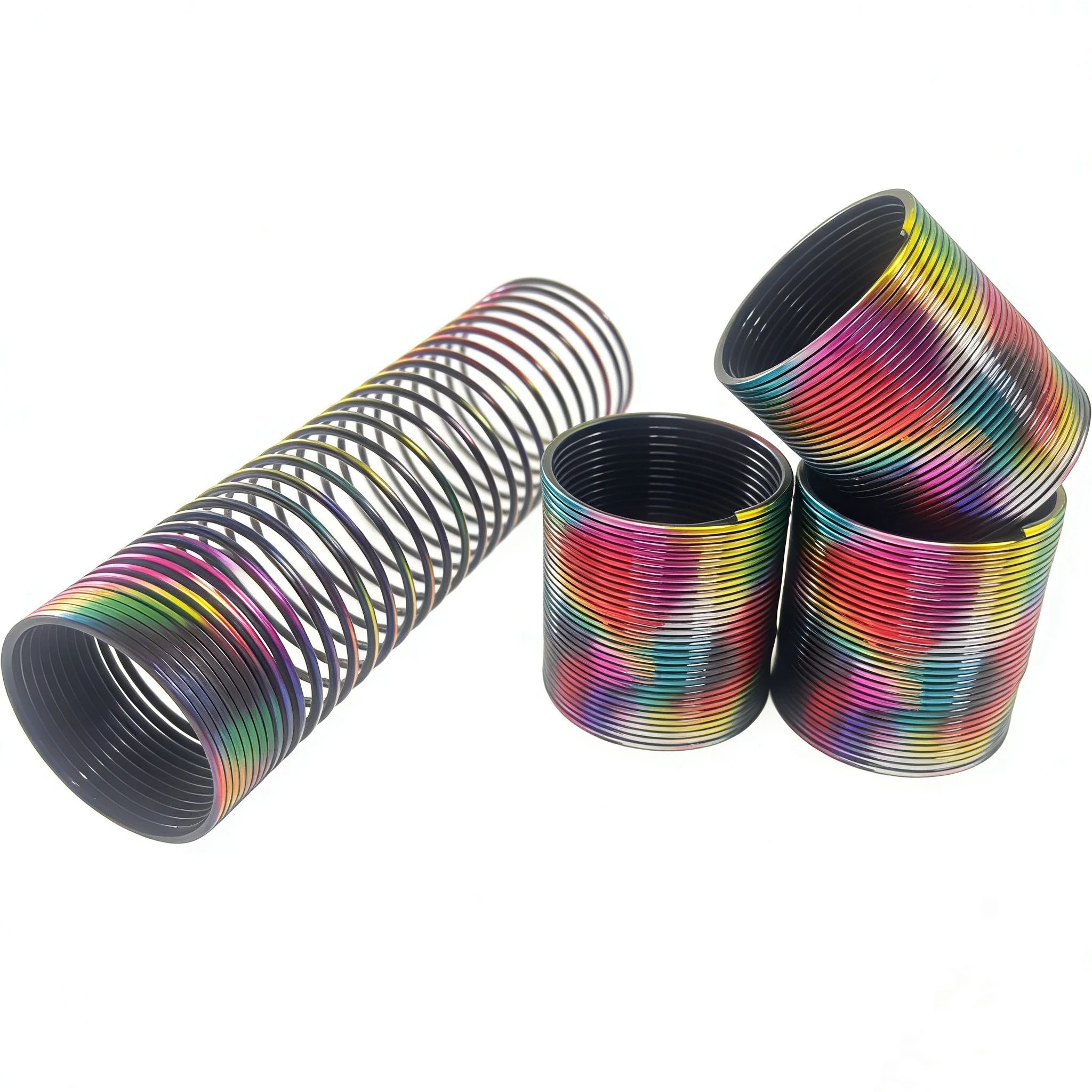 

1/3/6pcs Magic Heat Transfer Hot Stamping Colorful Rainbow Circle Spring Toy Children's Educational Toy Adult Cool Toy