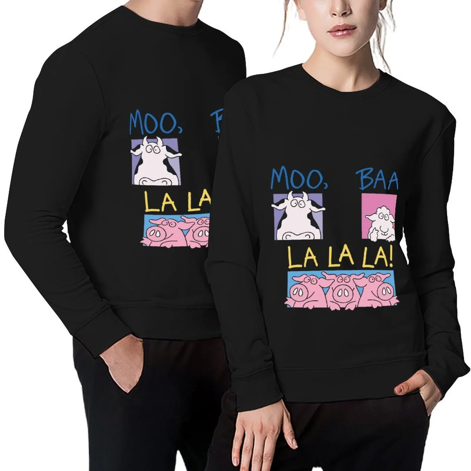 مو، با، لا لا لا لا البقرة رخيصة وخنزير البلوز رياضية الرجال العرق قميص الرجال ارتداء البلوز