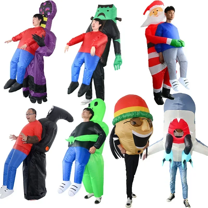 Men's Halloween Costume Alien Inflatable Suit Cosplay Anime Air Blow Suit Christmas Santa Party Show Stage Wear Atmosphere Props