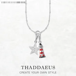 Charm Necklace Star & Lighthouse,Summer  Fashion Jewelry Europe 925 Sterling Silver Bijoux Trendy Gift For Women