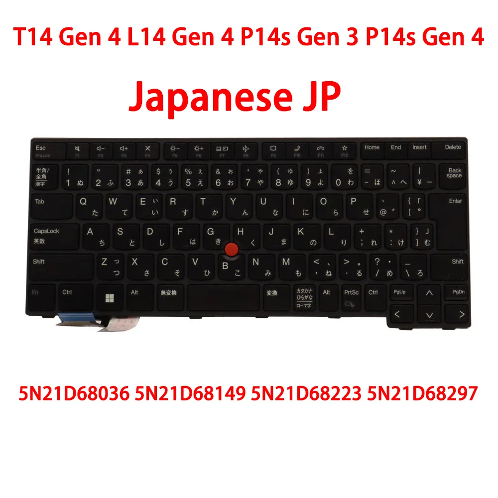 

Клавиатура JP для Lenovo Thinkpad T14 Gen 4 P14s Gen 4 L14 Gen 4 P14s Gen 3 T14 Gen 3 L14 Gen 3 5N21D68297 без подсветки, новая