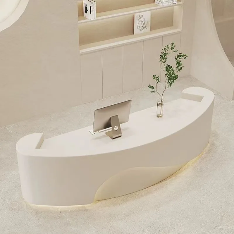 Design Clinic Front Desk Reception Counter Luxury Arched Classic Reception Desks Beauty Salon Mostrador Recepcion Furniture