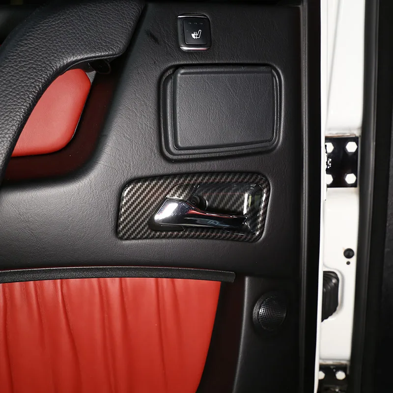 ABS Silver/Carbon Fiber Car Inner Door Handle Bowl Decoration Cover Stickers For MercedesBenz G Class W463 07-18 Car Accessorie view 5