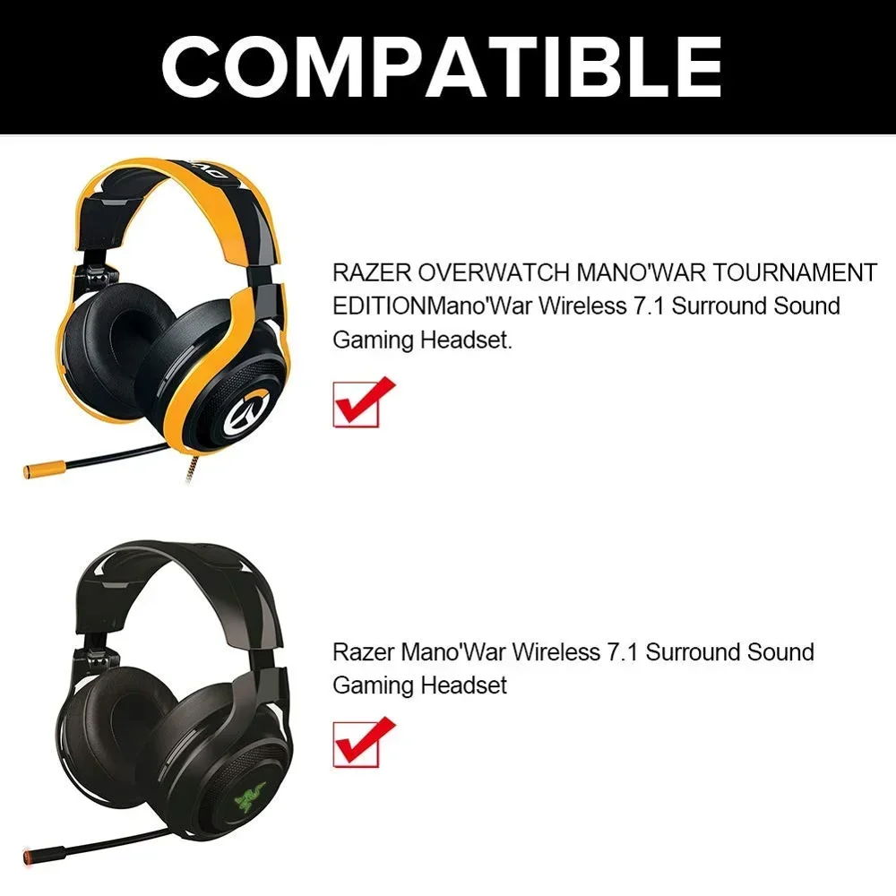 Cuscinetti auricolari di ricambio per cuffie da gioco Razer Overwatch ManO'war Manowar Tournament Edition