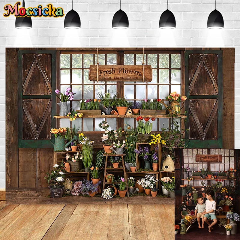 

Mocsicka Spring Photography Background Indoor Fresh Flowers Decoration Baby Shower Newborn Portrait Photo Background Studio