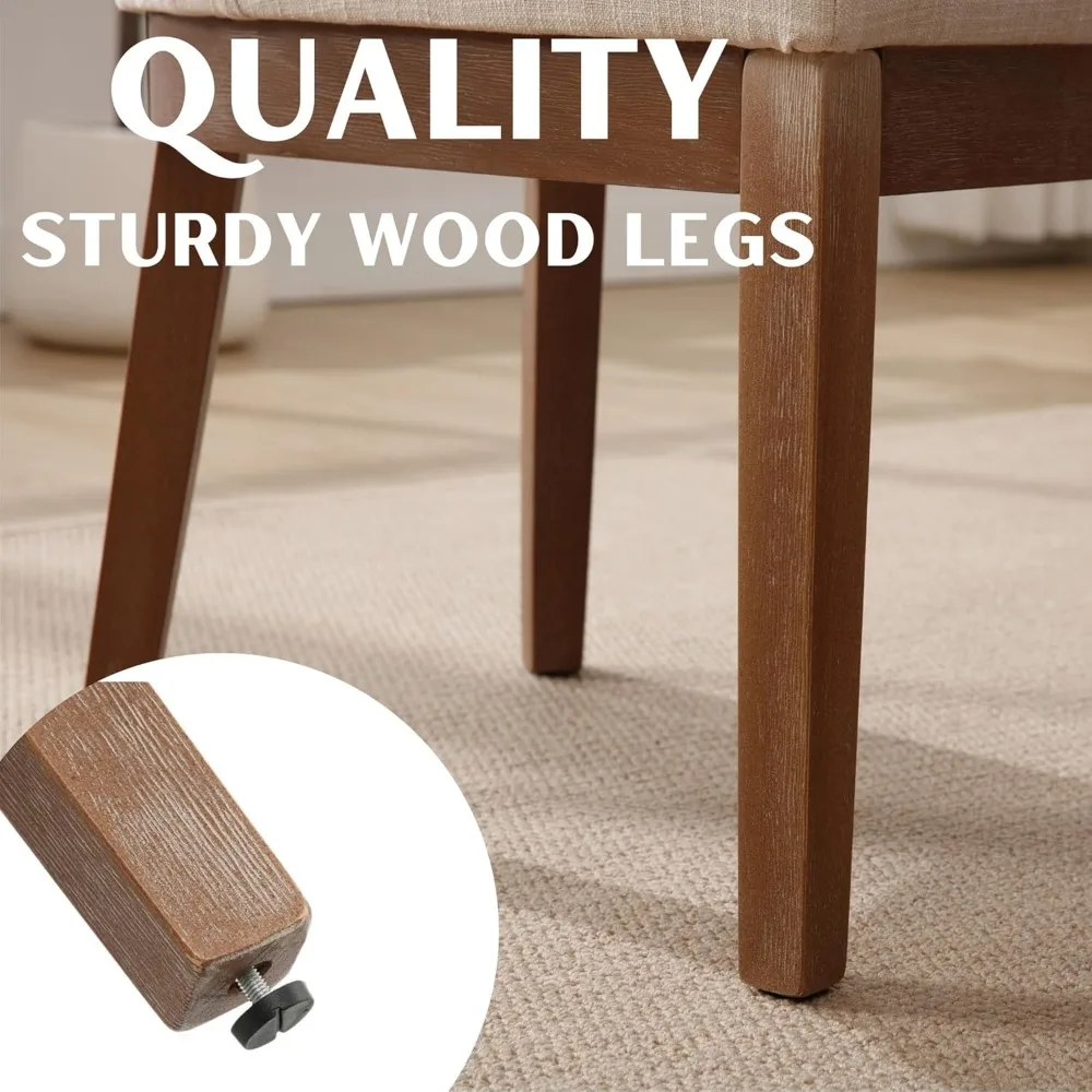 زوج من كراسي تناول الطعام المريحة المصنوعة من الكتان للمطبخ الحديث وغرفة الطعام #5