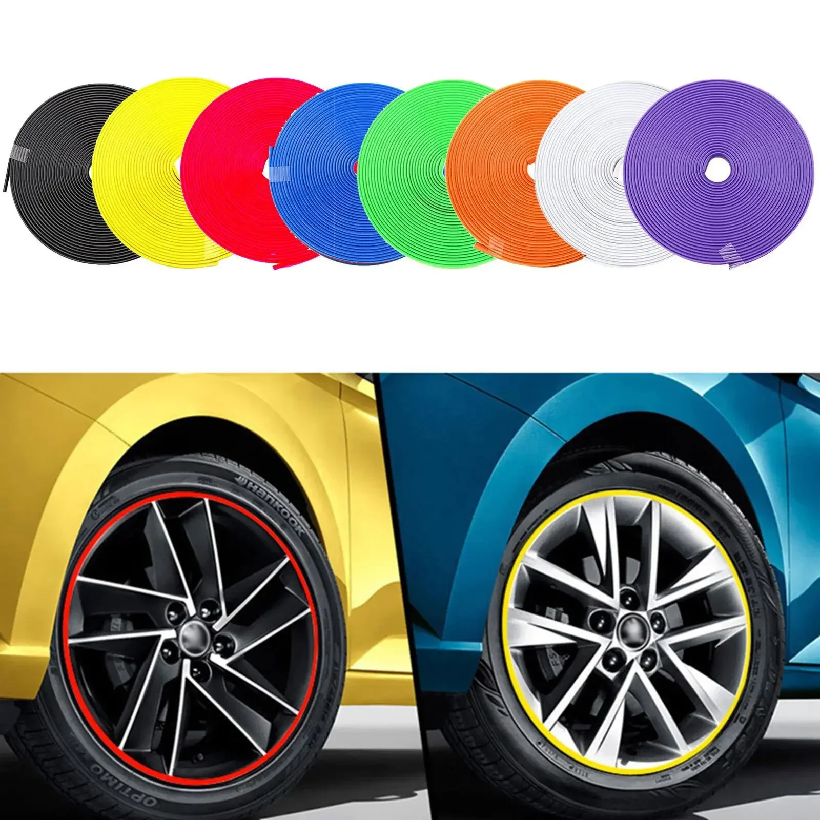 4M/8M Car Wheel Rim Blades Protector Line Tire Guard Decorative Strip Rubber Moulding Trim More Color Car Sticker Styling