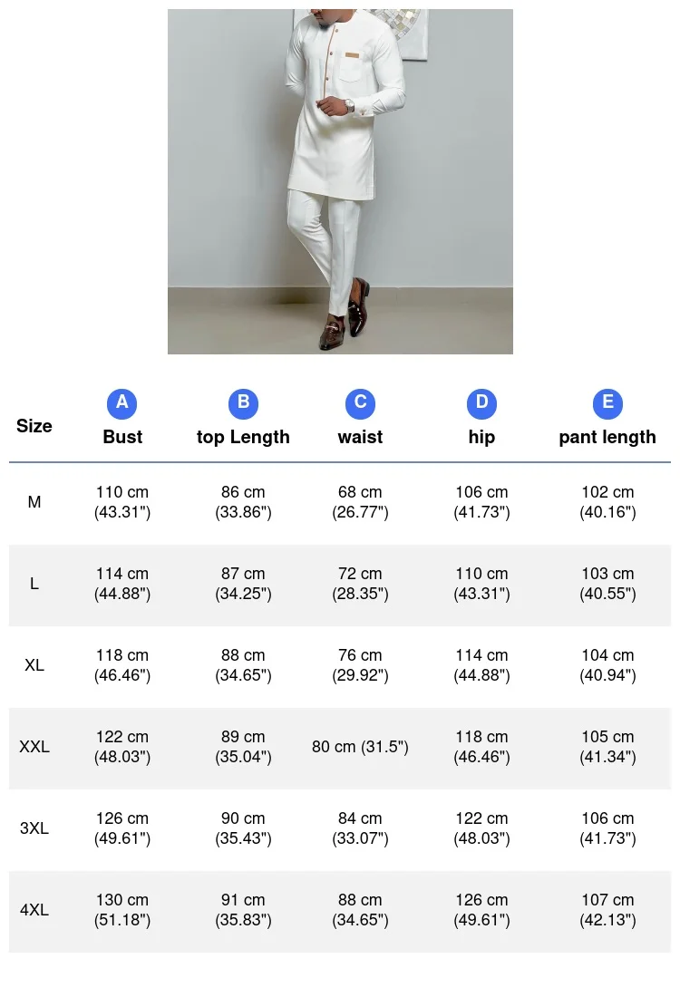 الرجال تيموس الزفاف بنطلون قميص قطعتين دعوى طويلة الأكمام حفلة العرقية الأفريقية نمط 2 قطعة عطلة حفلة فاخرة الرجال البدلة