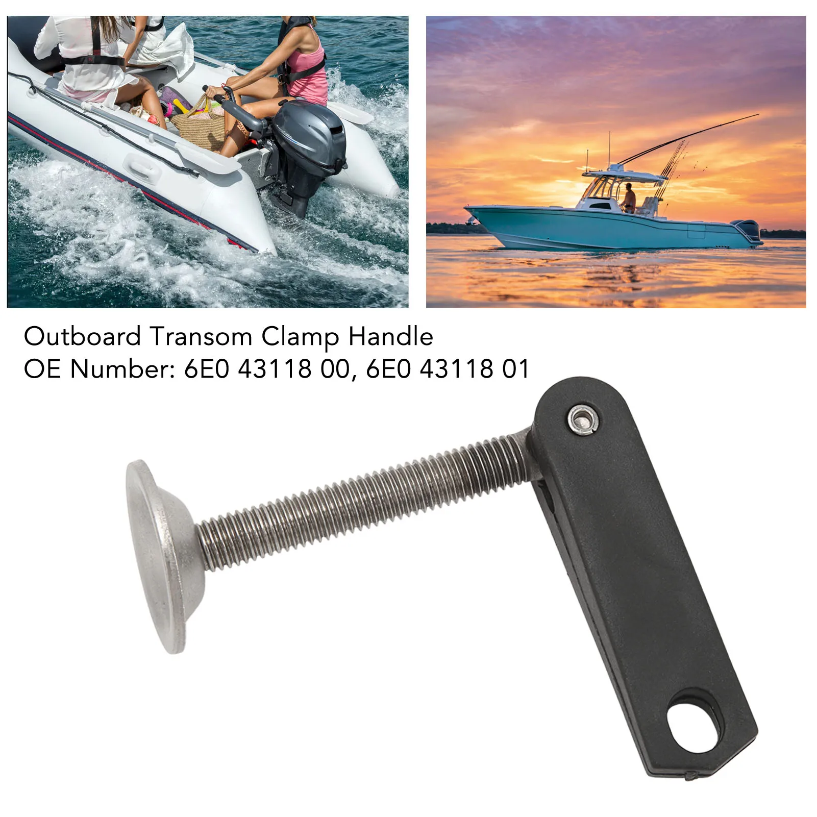 6E0 43118 01 Outboard Motor Mirror Clamping Handle Screw 6E0 43118 00 for 4HP 5HP 6HP 8HP 9.9HP 15HP 2 Stroke Engine