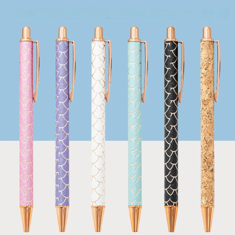 Popular Gold Powder Press Ballpoint Pen Creative Gift Striped Scales Leopard Pattern Ballpoint Pen School Supplies Student Gifts