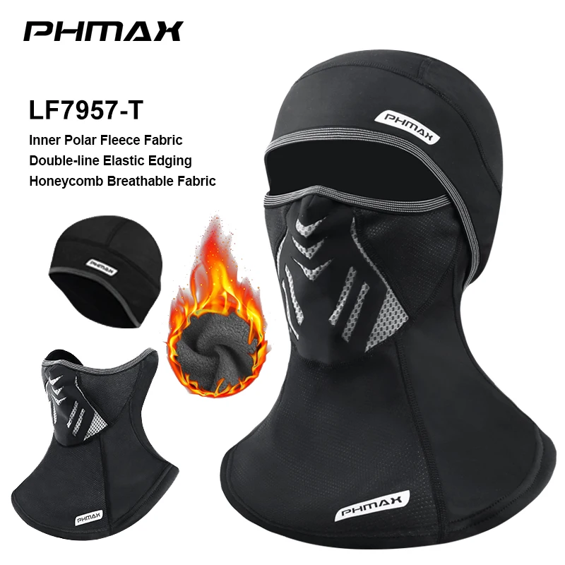 PHMAX Kominiarka na zimną pogodę Maska narciarska Wiatroszczelna polarowa termiczna maska na twarz Jazda motocyklem Snowboarding Narciarstwo Kapelusz Nakrycia głowy