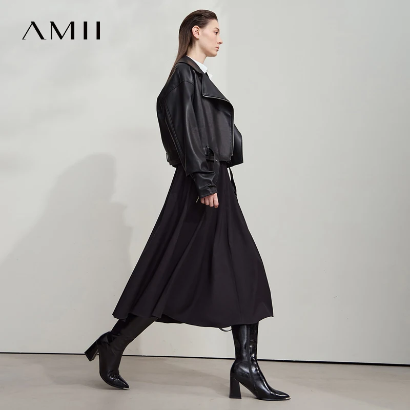 

Amii Minimalist Women's Skirt 2025 Autumn New Solid Elegance A-Line Skirt for Woman Loose Versatile Clothing Ladies 12523047