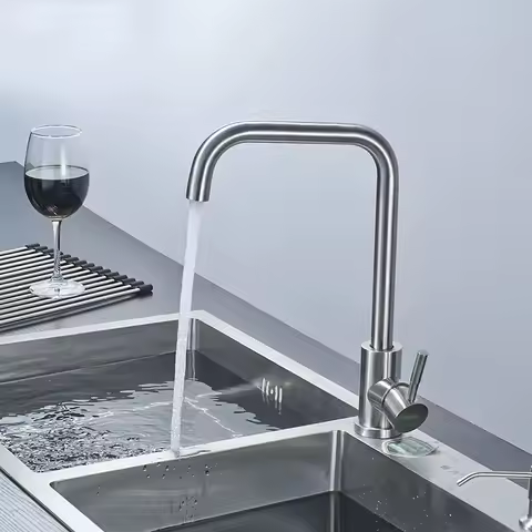 304 Stainless Steel Kitchen Faucet Hot Cold Water Mixer Single Handle Pull Out Sink Faucet Deck Mounted Water Tap