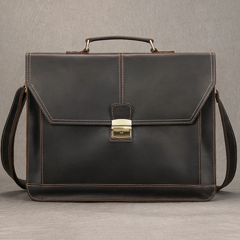 Formal Business Bag Genuine Leather Briefcase Bag For 15 Inch Notebook PC Computer Bag Cowhide Messenger Bags For Male